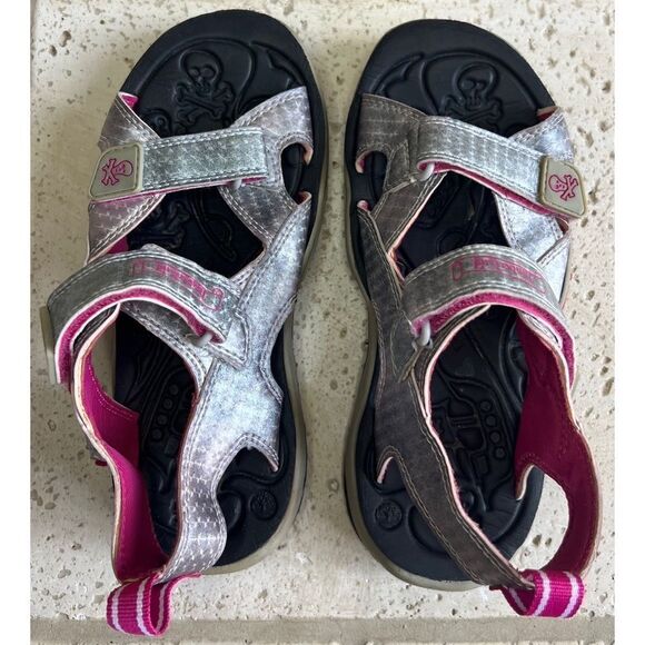 Timberland Sandals 30772M Toddler's 2 Strap Silver Pink Leather Vintage Sz 3 - Picture 7 of 14